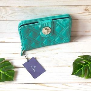 Vera Bradley RFID Turnlock Wallet in Peacock Blue